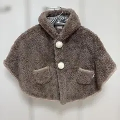 フリースブラウンポンチョ ベアフード付き