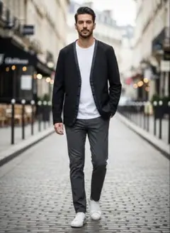 UNITED ARROWS 日本製 ウール100 ノーカラージャケット Mサイズ