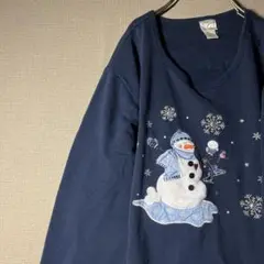 ヴィンテージ　US古着　カワ　スウェット　トレーナー　刺繍デザイン　ビッグサイズ