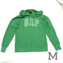 GAP 汚れ有り ニューケリーグリーン フルジップパーカー M