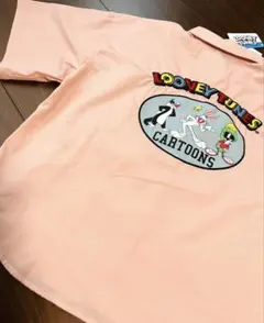 超激レア Looney Tunes 刺繍 ボタンアップ シャツ Tシャツ 半袖のサムネイル