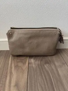 ベージュ レザー お財布ショルダーバッグ