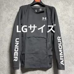 新品　アンダーアーマー ビッグロゴ入り暖かカットソー「LGサイズ・黒」