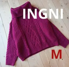 INGNI ニット セーター バーガンディ タートルネック M