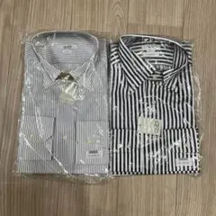 新品2点セット　QJD クイード　ビジネスシャツ　ボタンダウン　ストライプ
