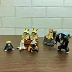 ガチャガチャ　どうぶつサウナ　セット　ゴリラ　レッサーパンダ　モグラ　マスコット