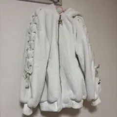 LIZLISA リボンうさみみファーブルゾン 白