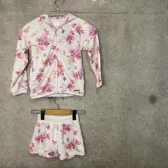 ちびRady 花柄ラッシュガードとショートパンツセット セットアップ　スムース