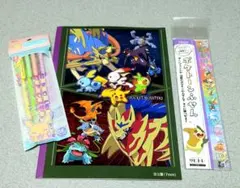 ポケモン　カラーペンセット　ポケトーンふせん　ノート　文具3点セット