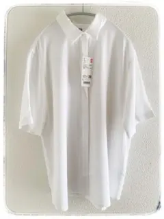 A-48 【新品訳あり】UNIQLO レーヨンブラウス（半袖）L 新品タグ付き 