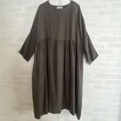 BASCO ルットン・G リネン100% ワンピース ライトグレー サイズ3 | Mercari