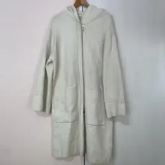 ZARA KNIT フード付きジップアップコート Mサイズのサムネイル