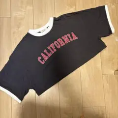 クロップド丈　Tシャツ　チャコールのサムネイル