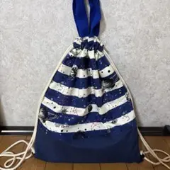 宇宙柄　大きめ　手持ち巾着袋　ナップサック　入学 体操着袋　男の子