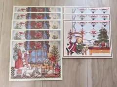 ラング社*クリスマスカード8枚セット*テディベアシャドーボックスカントリー雑貨