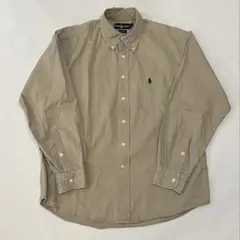 ラルフローレン BLAIRE ベージュシャツ コットン100% Mサイズ 古着