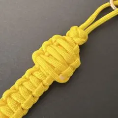 フラットマン パラコード キーホルダー イエロー お守り 丈夫 車 鍵