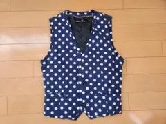 Modern Amusement ネイビー ドット柄 ベスト L