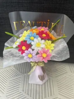 母の日ギフト♡枯れないモールフラワーブーケ＊カラフルデイジー 花束 プレゼント