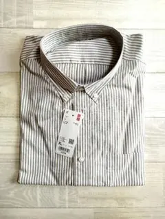 ユニクロ ブロードシャツ ストライプ ベージュ XL