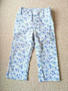 【美品】マザウェイズ 小花柄 八分丈 ストレッチパンツ 120cm
