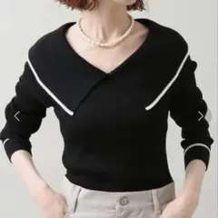 写真準備中　IENA◇ ファインウール ショールカラーリブプルオーバー