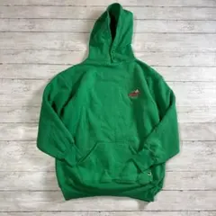 超厚手　USA製 ラッセル Shenanigan's 刺繍パーカー XL 緑古着