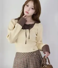 シャツドッキングレイヤードニット NICE CLAUP ナイスクラップ