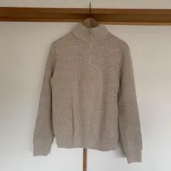 ユニクロ　ウォッシャブル　ミドルゲージ　ハーフジップセーター　M