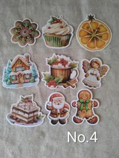 クリスマスステッカー9枚セット=No.4