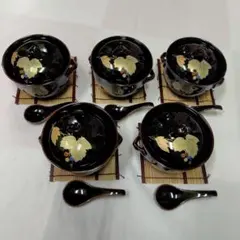 汁椀 10客セット 漆器風 桔梗の花柄 - メルカリ