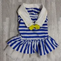 犬服Мサイズ　ストライプのワンピース