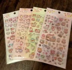 動物　うるちゅる　ぷっくり　3Dステッカー　4枚セット