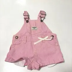 オシュコシュ サロペット ピンク ヒッコリー リボン