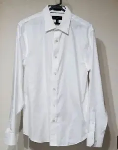バナナリパブリック 長袖シャツ ノンアイロン Mサイズ ホワイト白 ドレスシャツ