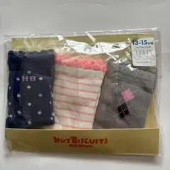 新品未開封　ミキハウス　3足ソックスパック13〜15㎝紺ドット