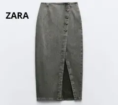 ザラ タイトスカート　クロスオーバーデニム　ミディスカート　USサイズ　大きめ