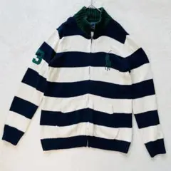 ポロラルフローレン ドライバーズニット 長袖 ジップアップ XL ビッグポニー