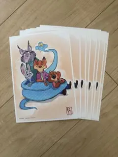 動物方城市藝術印刷品八件套