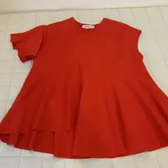 Chieさん専用　HeRIN.CYE レッド オレンジ半袖 ペプラム トップスのサムネイル