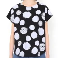 graniph グラニフ Tシャツ ハリセンボン フレンチスリーブ　黒