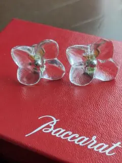 美品 Baccarat バカラ フラワー ピアス 専用箱付 - メルカリ