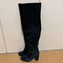 ニーハイブーツ ロングブーツ 黒のサムネイル