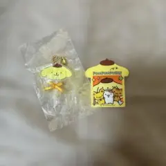 ポムポムプリン キャンディポップキーホルダー　アクリルブローチ　２点セット