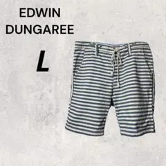 EDWIN ブルー×ホワイト L 半ズボン 短パン ボーダー アウトドア マリン