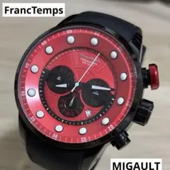 FrancTemps MIGAULT クォーツ腕時計　ビッグフェイス　レッド