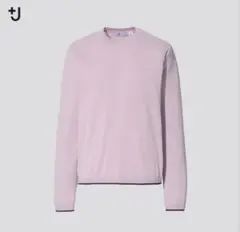 ユニクロ +J シルクコットン クルーネックセーター 長袖 ピンク Lのサムネイル