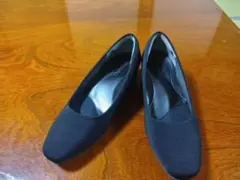 しまむらCLOSSHI パンプス黒22.5cm