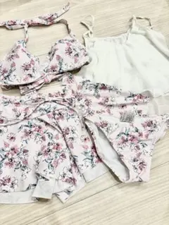 レッセパッセ　花柄水着4点セット