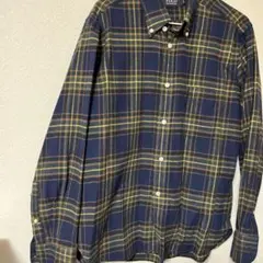 POLO 長袖シャツ L ネイビー チェック